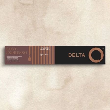 Delta Cápsulas Delta Q Long Espresso para Cafeteras Delta - Caja de 10